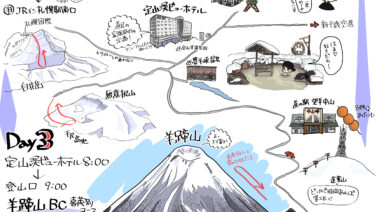 登山イラスト 私を登山に連れてって